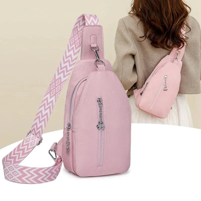 Women's Chest Bags Pure ColorPU leather Female Crossbody Bags Fashion Sports Shoulder Bag Casual Female Sling Waist Chest Pack - Lacatang Shop