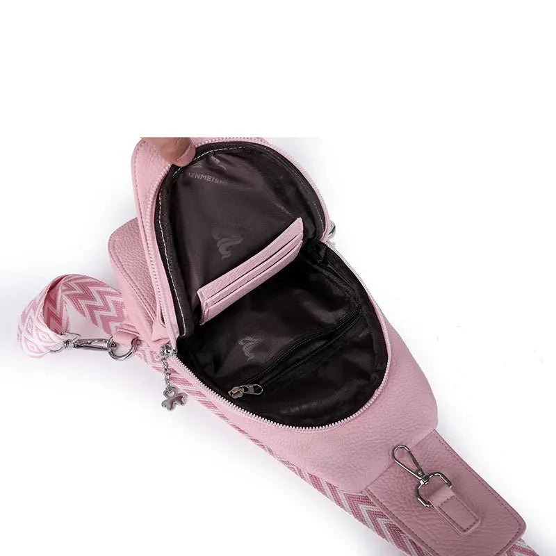 Women's Chest Bags Pure ColorPU leather Female Crossbody Bags Fashion Sports Shoulder Bag Casual Female Sling Waist Chest Pack - Lacatang Shop