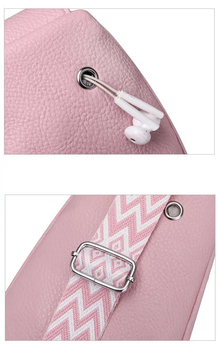 Women's Chest Bags Pure ColorPU leather Female Crossbody Bags Fashion Sports Shoulder Bag Casual Female Sling Waist Chest Pack - Lacatang Shop