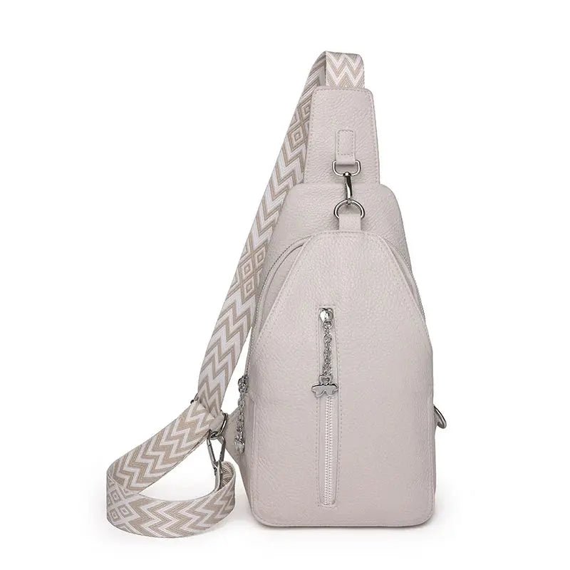 Women's Chest Bags Pure ColorPU leather Female Crossbody Bags Fashion Sports Shoulder Bag Casual Female Sling Waist Chest Pack - Lacatang Shop