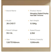 Xiaomi Electric Lint Remover for Clothing Portable Hair Ball Trimmer Rechargeable Fabric Shaver 3 - Speeds with Digital Display - Lacatang Shop