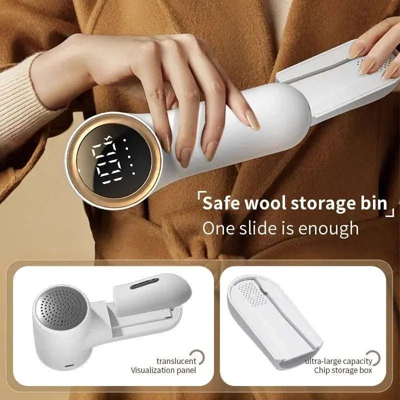 Xiaomi Electric Lint Remover USB Rechargeable Intelligent Digital Display Hairball Trimmer Portable Clothes Shaver 5 Gear Razor - Lacatang Shop