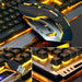 Ninja Dragons Tungsten Gold Metal Frame Gaming Keyboard and Mouse Set - Lacatang Shop