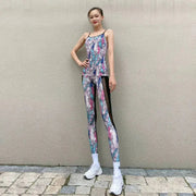 Yoga Clothes Women's Suit Summer Thin Outdoor Absorb Sweat Running Breathable Yoga Straps Vest Workout Exercise Outfit Suit - Lacatang Shop