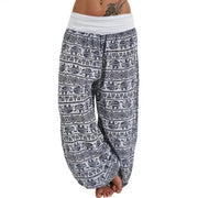 Yoga Pants Women Boho Loose Low Waist Long Pants Elephant Print Baggy Bloomer Trousers Dance Harem Pants Plus Size Pantalones - Lacatang Shop